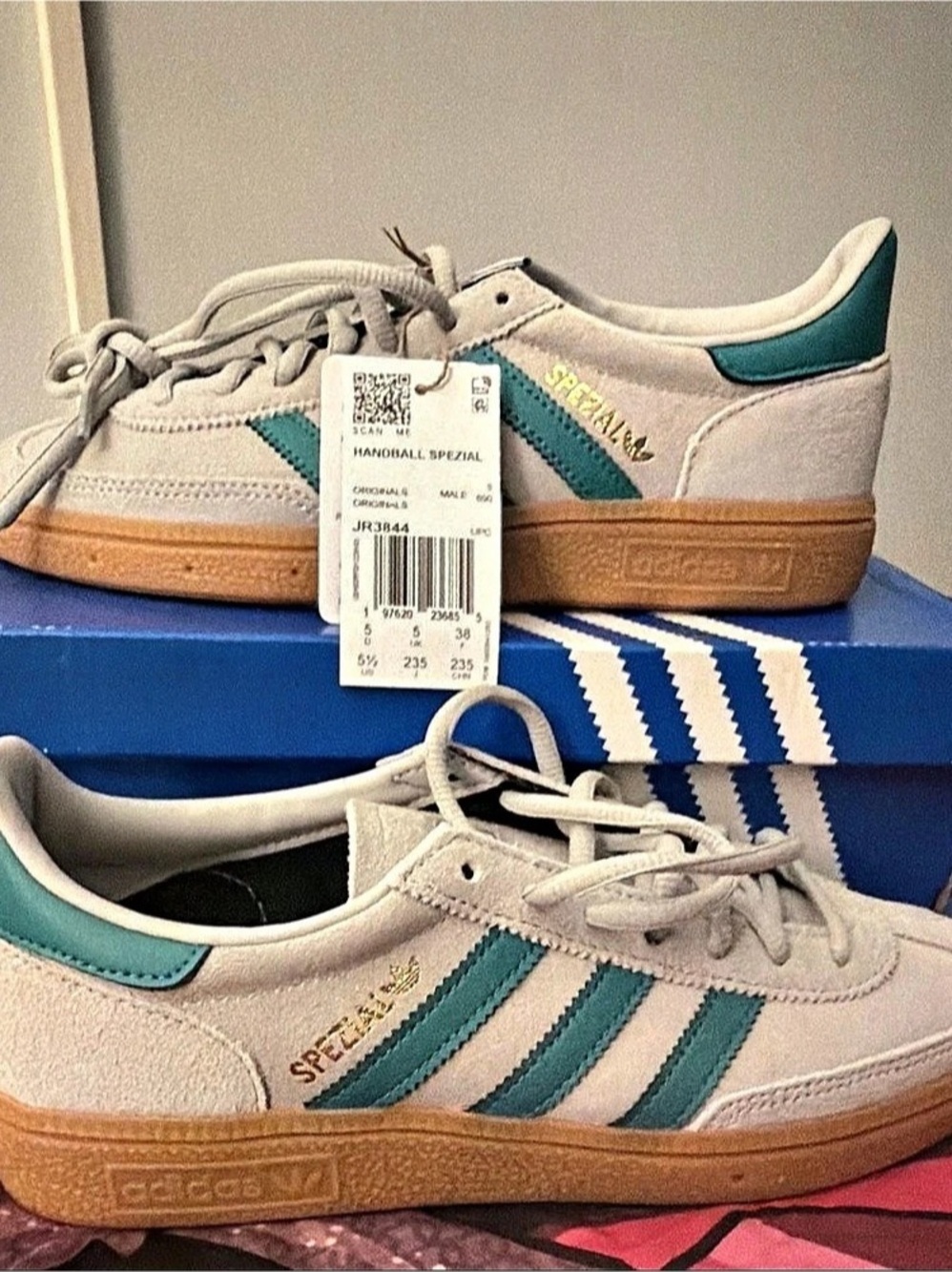 adidas Handball Spezial Sneakers Gray & Green US 5.5
